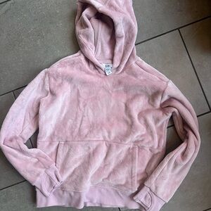 Athleta Girls Cozy Velour Blush Pink Sweatshirt